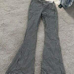 Shinestar Black and White Gingham Waistband Pants